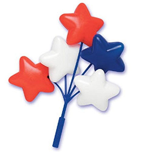 Oasis Supply Star Balloon Cluster in Cupcake/Cake, 5-Inch, Red White and Blue, Set of 4