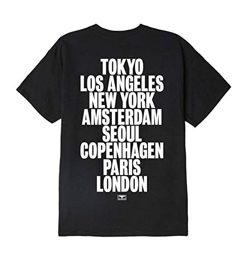 Obey Mens Basic SS International Cities TEE  Black  Large