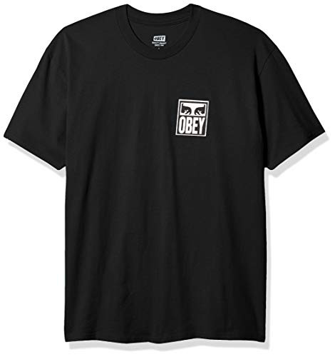 Obey Mens Eyes ICON 2-Classic TEE  Black  Large