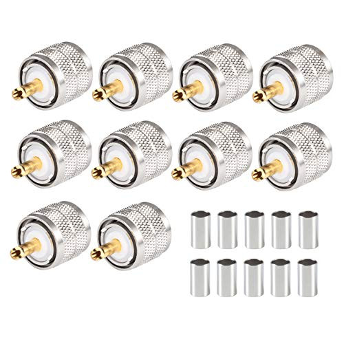 ?Pack of 10? UHF Male PL-259 Plug Crimp for RG8X RG-8X LMR240 Cable Straight RF Coaxial Adapter Connector  Eifagur