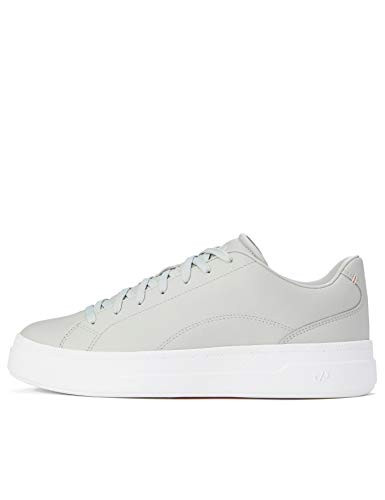 CARE OF by PUMA Womens Leather Platform Court Low-Top Sneakers  Gray Peach Bud  9 US