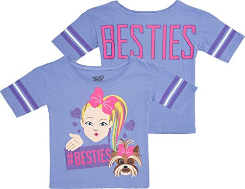 Jojo Siwa Girls Short Sleeve T- Shirt - Front and Back Print - -JoJo and Bow Bow - Besties- -10-12  Purple-