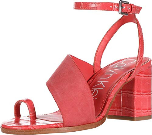 Calvin Klein Womens Heeled Sandal  Coral  11