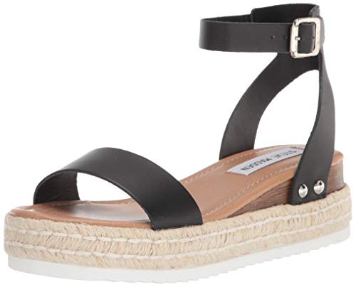 Steve Madden Womens Chaser Wedge Sandal  Black  11