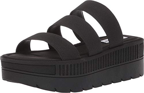 Steve Madden Calvina Wedge Sandal Black 9 M