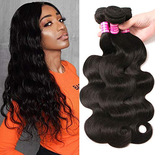 Mureen Hair 10A Brazilian Body Wave Human Hair Bundles 100 Unprocessed Virgin Hair Body Wave 3 Bundles Human Hair Extensions Weave 100g-Bundle Human