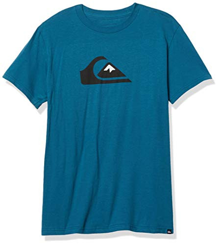 Quiksilver Mens Comp Logo Short Sleeve Tee Shirt  Blue Coral  X-Large
