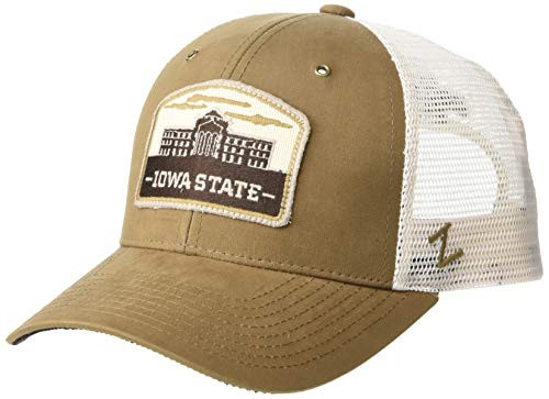 Zephyr NCAA Iowa State Cyclones Mens Tempe Trucker Hat  Coffee-Off White  Adjustable