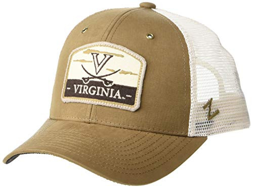 Zephyr NCAA Virginia Cavaliers Mens Tempe Trucker Hat  Coffee-Off White  Adjustable