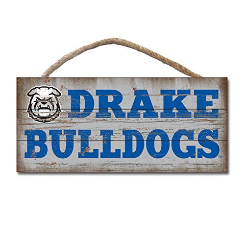 NCAA Legacy Drake Bulldogs Wood Plank Hanging Sign 10x5  One Size  Wood