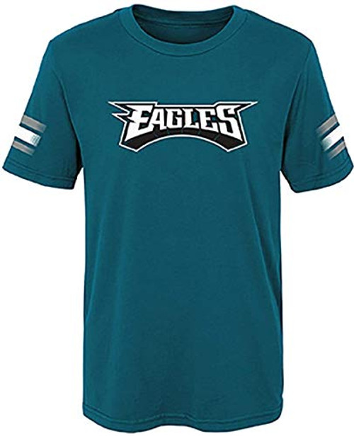 Philadelphia Eagles NFL Boys Youth 8-20 Midnight Green Goal Line Short Sleeve Team T-Shirt -Youth Medium 10-12-