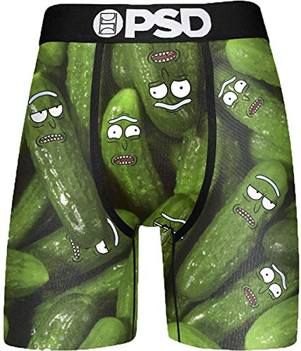 PSD Mens Brief Underwear Bottom -Green-Rick and Morty - Real Pickles  L-