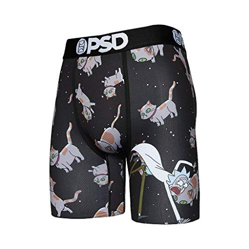 PSD Mens Brief Underwear Bottom -Blue-Rick and Morty - Space Cats  L-