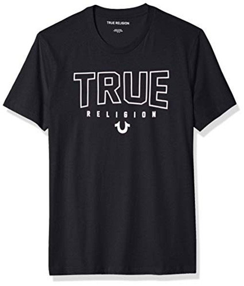 True Religion Mens Graphic Logo Crewneck Tee  Black  Large