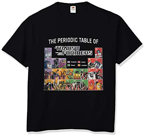 Transformers Mens Periodic Basic Solid Tee  Black  x-Large