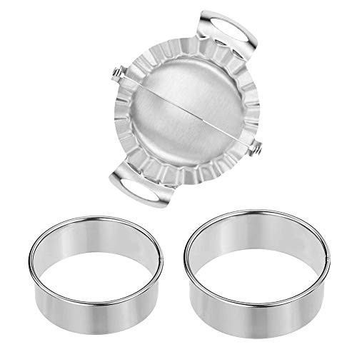 SIENON 3 Pieces Stainless Steel Dumpling Maker 2 Dumpling Cutters-Dumpling Skin Makers 1 Dumpling Mold-Empanada Pierogi Press Mold Pie Ravioli Dump SIENON 3 Pieces Stainless Steel Dumpling Maker 2 Dumpling Cutters-Dumpling Skin Makers 1 Dumpling Mold-Empanada Pierogi Press Mold Pie Ravioli Dump