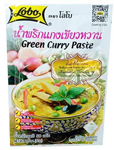 LOBO Green Curry Paste 50 Grams x 3 Packs -Halal certified- - By BENJAWAN shop