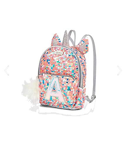 Justice Girls Unicorn Initial Flip Sequin Mini Backpack Orange -Letter G-