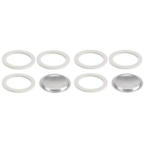 Bialetti Replacement Gasket and Filter For 3 Cup Stovetop Espresso Coffee Makers  2 Pack