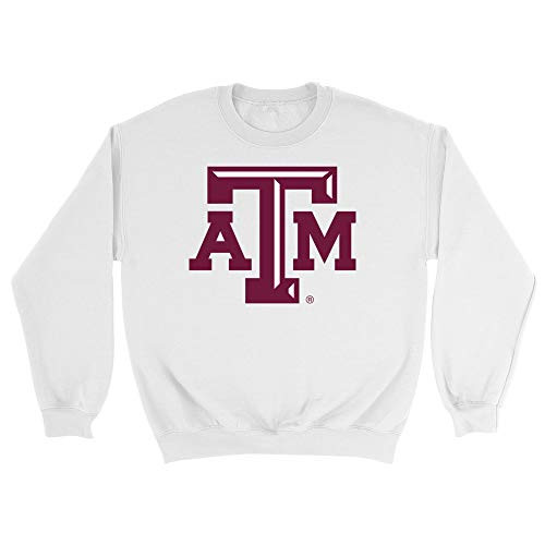 Venley NCAA Texas AandM Aggies Boyfriend Sweatshirt  X-Large  White