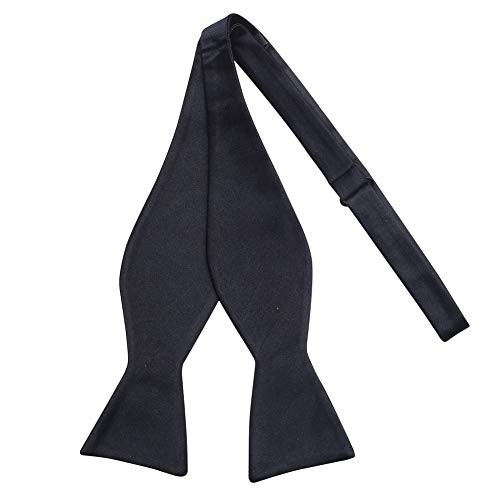 iHomor 100 Silk Mens Bowtie Self Tie Bow Tie Bowtie Tuxedo Wedding Solid Color Formal Bow Ties for Man Many Colors -Black-