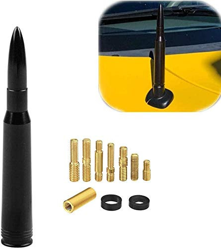 Bullet Style Stubby Antenna Mast Radio Aerial Black Replacement Fit Toyota Tacoma 1995-2019 Harley-Davidson 1998-2020- 4-2 inches