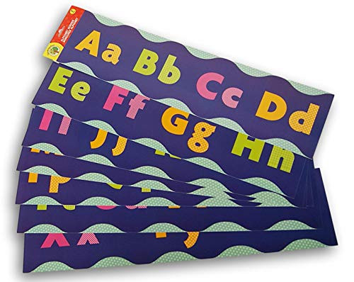 Teaching Tree Classroom Decor Alphabet Wall Border - 7 Piece -Blue Wave-