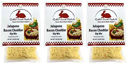 Rabbit Creek Jalapeno Bacon Cheddar Dip Mix Pack of 3  Dip Mix for Gatherings  Tailgating  Games  and Parties  Just Add Sour Cream