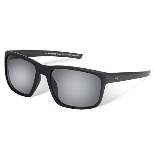 KastKing Toccoa Polarized Sport Sunglasses for Men and Women  Matte Blackout Frame  Smoke Lens