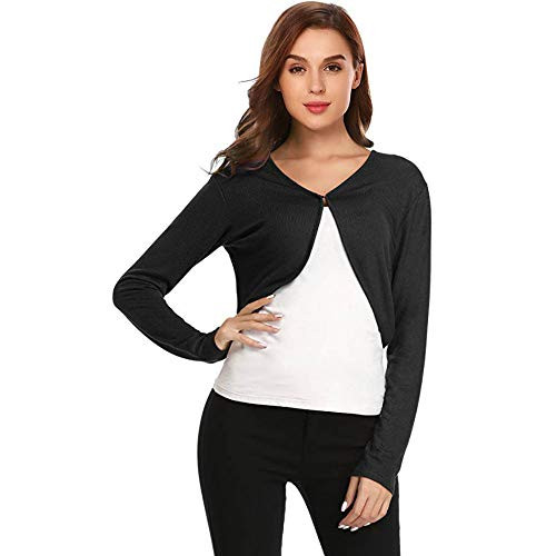 Womens Lightweight Cardigan Long Sleeve Bolero Shrug Cropped Cardigan Open Front Classic Knit Sweater Jacket Womens Lightweight Cardigan Long Sleeve Bolero Shrug Cropped Cardigan Open Front Classic Knit Sweater Jacket