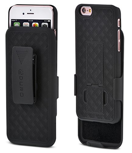 iPhone 6S - 6 Case  Aduro Combo Shell and Holster Case Super Slim Shell Case w-Built-in Kickstand - Swivel Belt Clip Holster for Apple iPhone 6S - 6