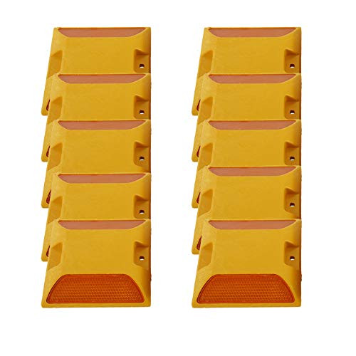 HYDDNice 10Pcs Road Reflectors Reflective Road Pavement Marker Reflective Driveway Marker 4 Street Pavement and Asphalt Stud Markers -Yellow-