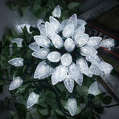 AWQ 100LED 81 FT C9 Christmas String Lights Plug in Fairy Twinkle String Lights 8 Modes Timer Function Waterproof Extendable for Indoor Outdoor Weddin