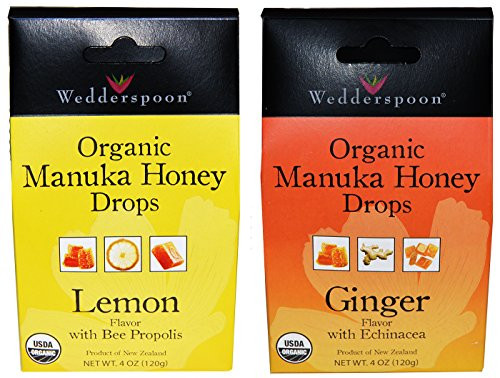 Wedderspoon Organic Manuka Honey Drops -Ginger and Lemon Pack of 2- Wedderspoon Organic Manuka Honey Drops -Ginger and Lemon Pack of 2-