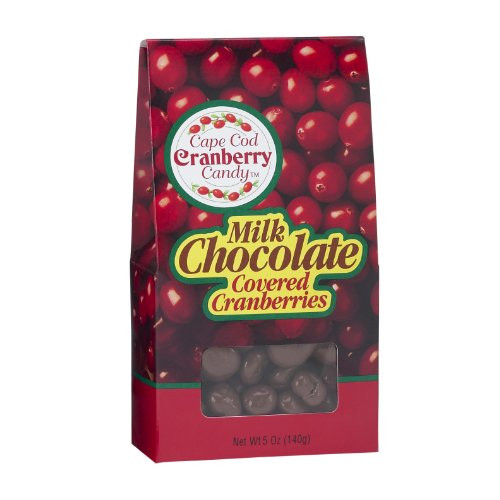 Cape Cod Cranberry Candy Milk Chocolate Covered Cranberries  5-Ounce -Pack of 6-
