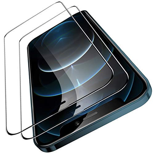 Tamoria 2 Pack Screen Protector Compatible with iPhone 12 Pro Max 6-7 Inch Tempered Glass Silk-Edge Full-Screen Coverage Accessories with Installation