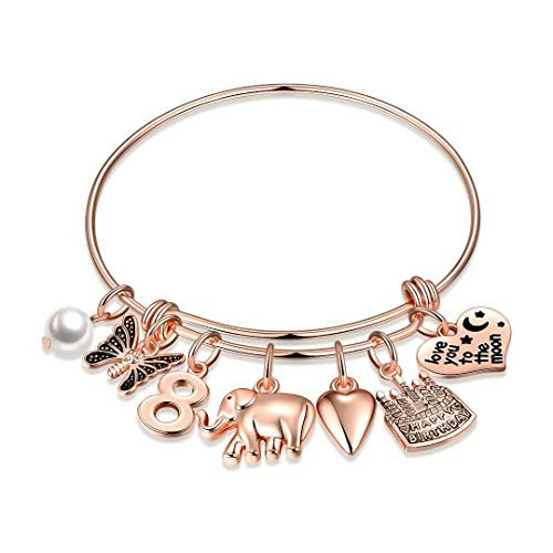 Birthday Gifts for 8 Year Old Girls  8th Birthday Gifts Bday Present Birthday Charm Bracelet for Little Girls Daughter Granddaughter Toddler Kids Jewe