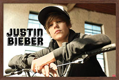 Trends International Justin Bieber - Bike Wall Poster  14-725 x 22-375  Mahogany Framed Version Trends International Justin Bieber - Bike Wall Poster  14-725 x 22-375  Mahogany Framed Version