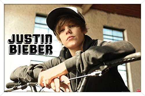 Trends International Justin Bieber - Bike Wall Poster  14-725 x 22-375  White Framed Version Trends International Justin Bieber - Bike Wall Poster  14-725 x 22-375  White Framed Version