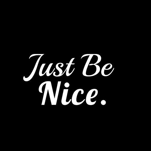 Just Be Nice NOK Decal Vinyl Sticker -Cars Trucks Vans Walls Laptop-White-5-3 x 3-0 in-NOK1028
