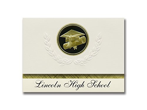 Signature Announcements Lincoln High School -Shinnston WV- Graduation Announcements Presidential style Basic package of 25 Cap and Diploma Seal- Blac Signature Announcements Lincoln High School -Shinnston WV- Graduation Announcements Presidential style Basic package of 25 Cap and Diploma Seal- Blac