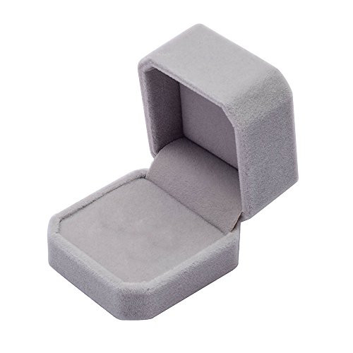 Mr-Tool Fashion Velvet Engagement Wedding Earring Ring Pendant Jewelry Display Box Gift Gray Mr-Tool Fashion Velvet Engagement Wedding Earring Ring Pendant Jewelry Display Box Gift Gray