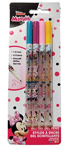 Licensed Childrens Glitter Gel Pen Set -Disney Minnie Mouse-