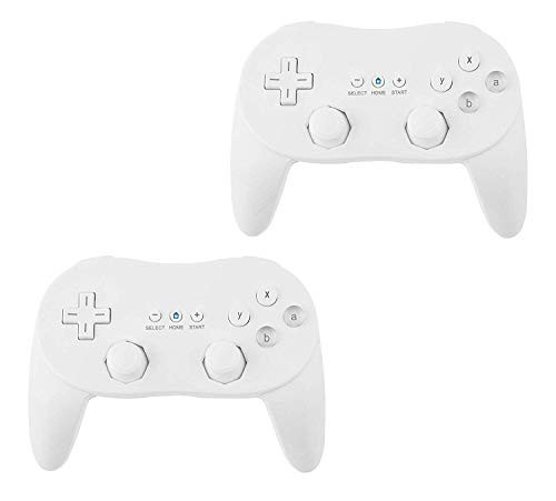 Beastron Classic Console Gampad Gaming Pad Joypad Pro Compatible with Wii 2 Pack Controller White -Renewed-