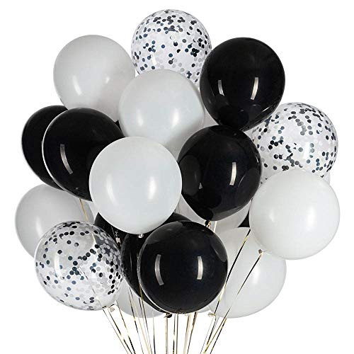 12 inch Black and White Confetti Balloons White and Black Confetti Balloons Party Latex Balloons Quality Helium Balloons  Party Decorations Supplies B