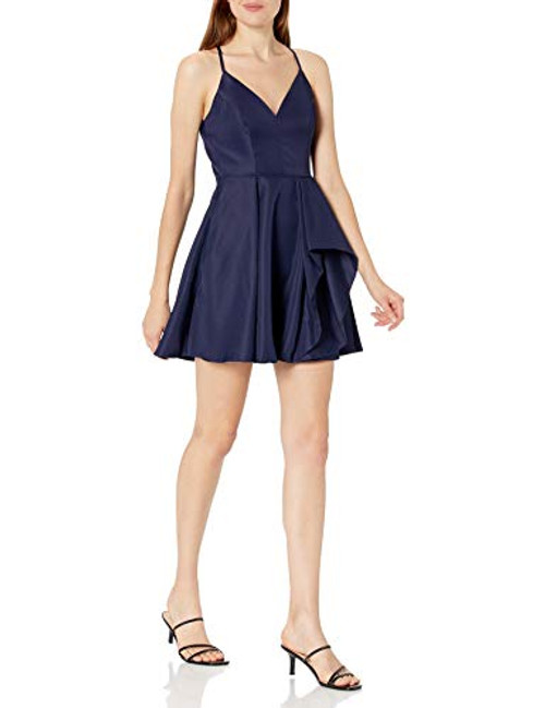 Speechless Womens High-Low Short Sleeveless Dress  Navy  7