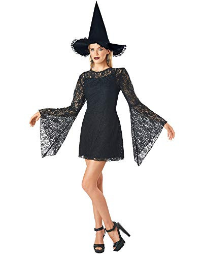 Seasons Women Lacey Witch Costume -M-8-10-- Black