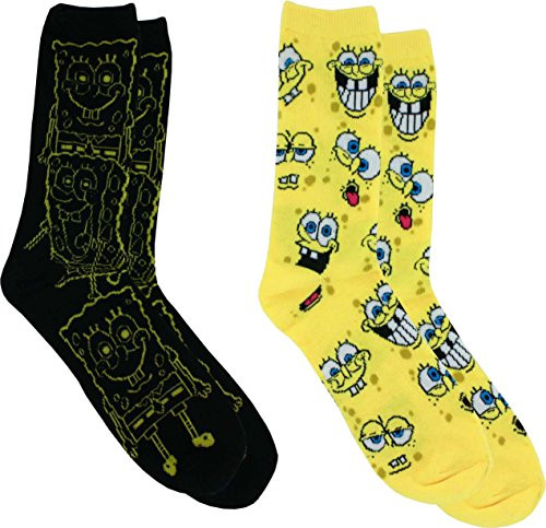 Nickelodeon Spongebob Squarepants Casual Crew Socks 2-Pack 6-12 Nickelodeon Spongebob Squarepants Casual Crew Socks 2-Pack 6-12