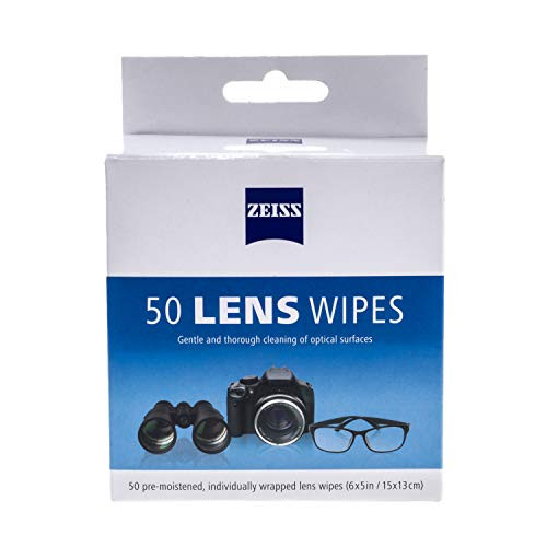 Zeiss Pre-Moistened Lens Cleaning Wipes - Cleans Bacteria  Germs and Without Streaks for Eyeglasses and Sunglasses - -50 Count-