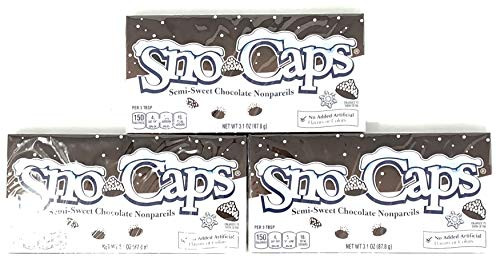 Sno-Caps Chocolate Nonpareils Candy Theater Box -Pack of 3-